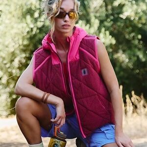 NWT FP Movement by Free People Recreation Reversible Fleece Puffer Vest